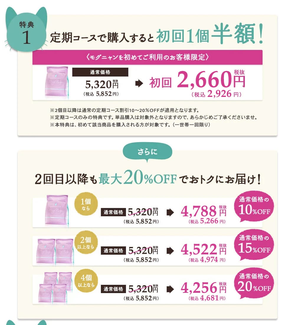 [特典1]定期で購入すると初回50%OFF